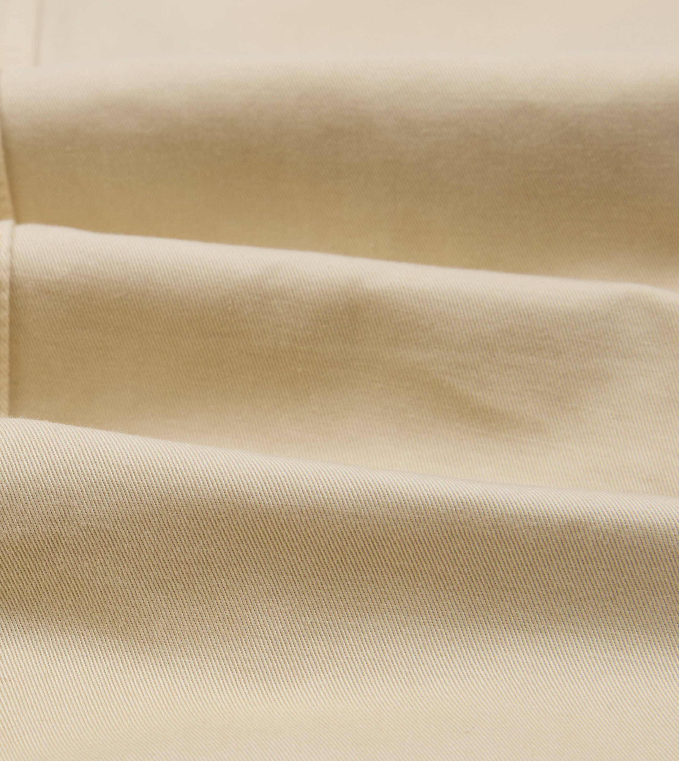 Cream Cotton Wide Leg Flat Front Chino - Image 2