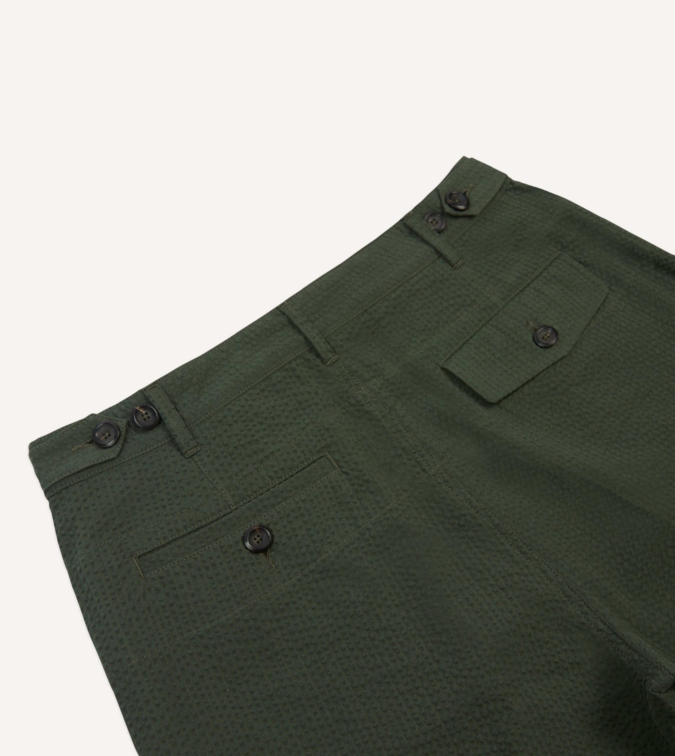 Olive Seersucker Games Trousers - Image 4