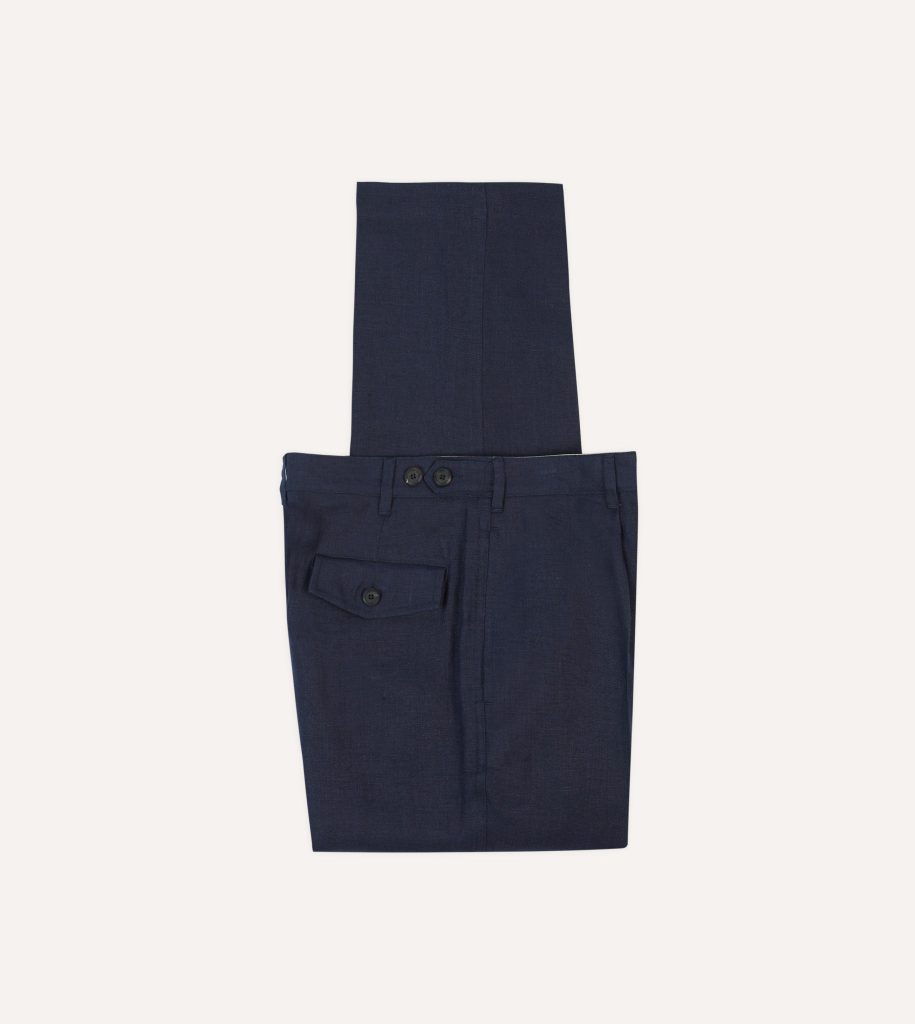 Navy Antique Linen Games Trousers