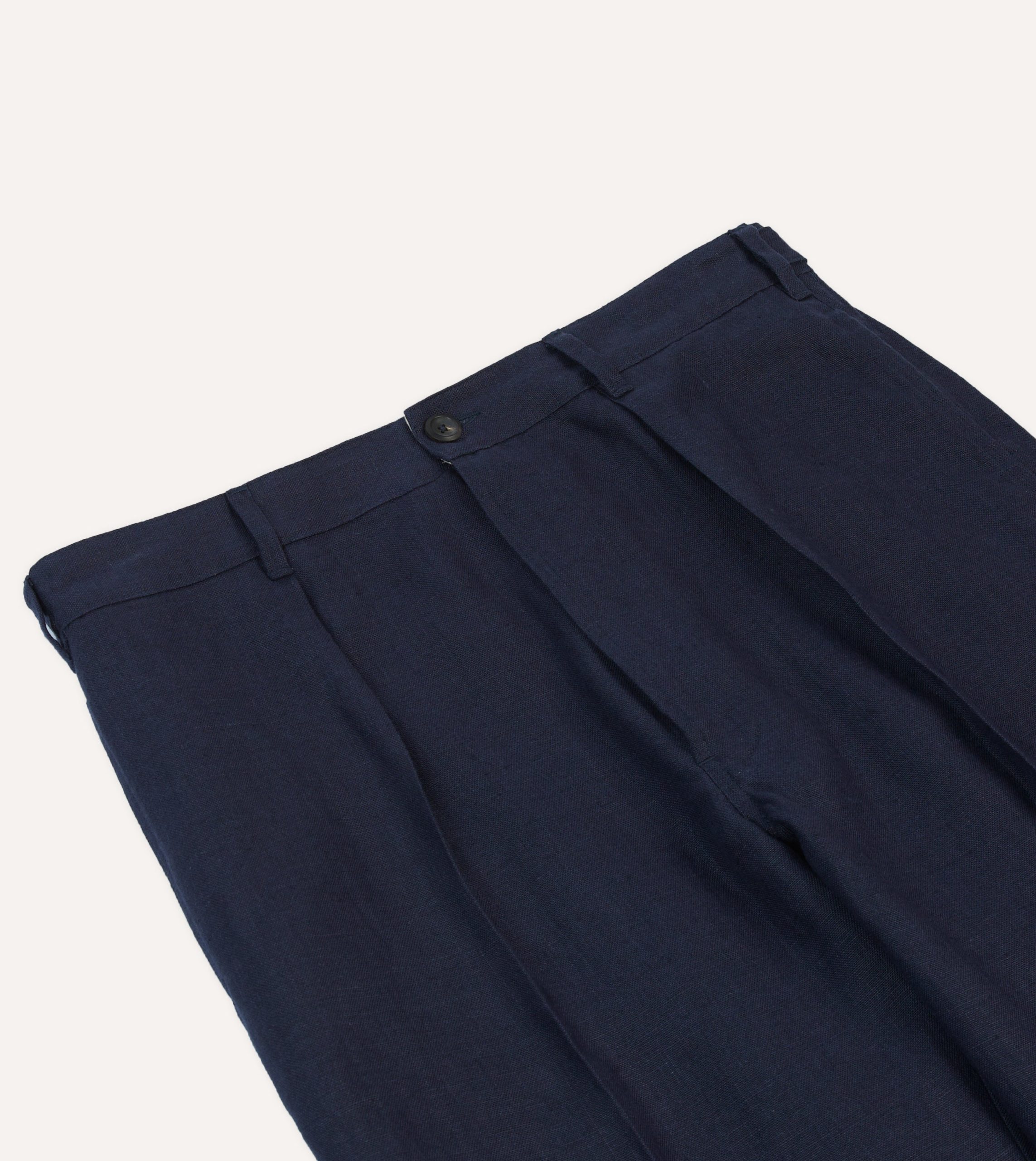 Navy Antique Linen Games Trousers - Image 4