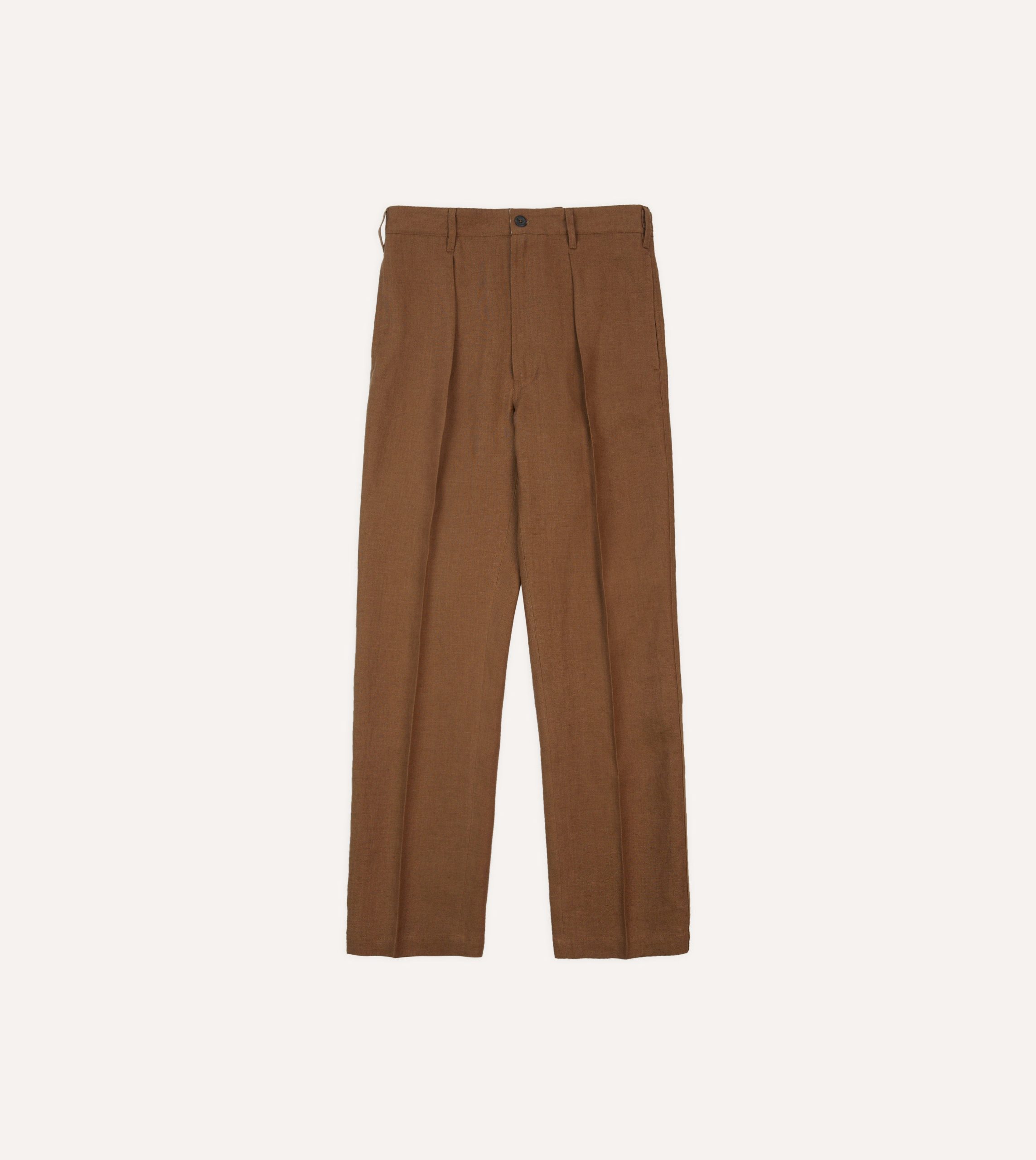 Tobacco Antique Linen Games Trousers - Image 3