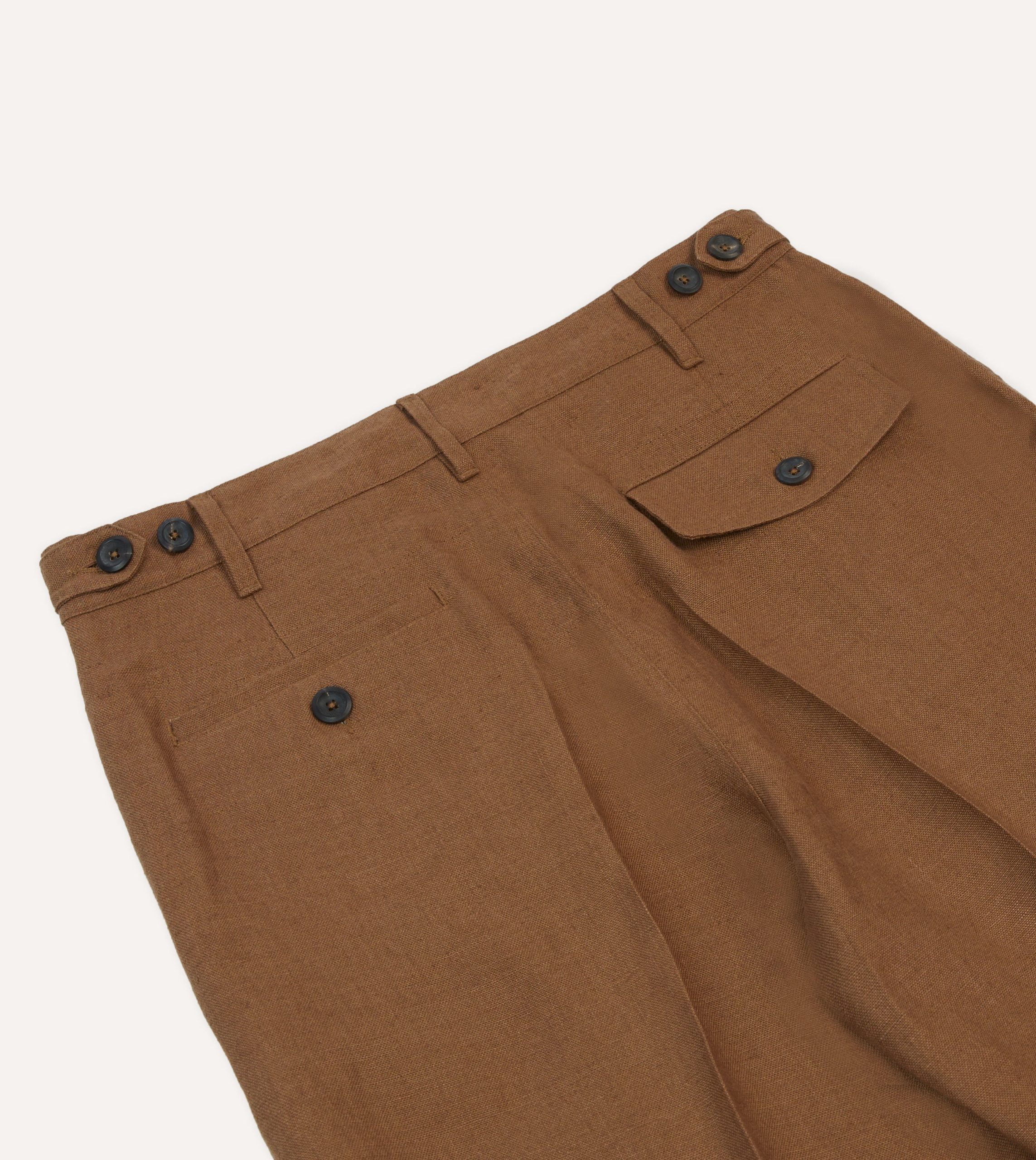 Tobacco Antique Linen Games Trousers - Image 5