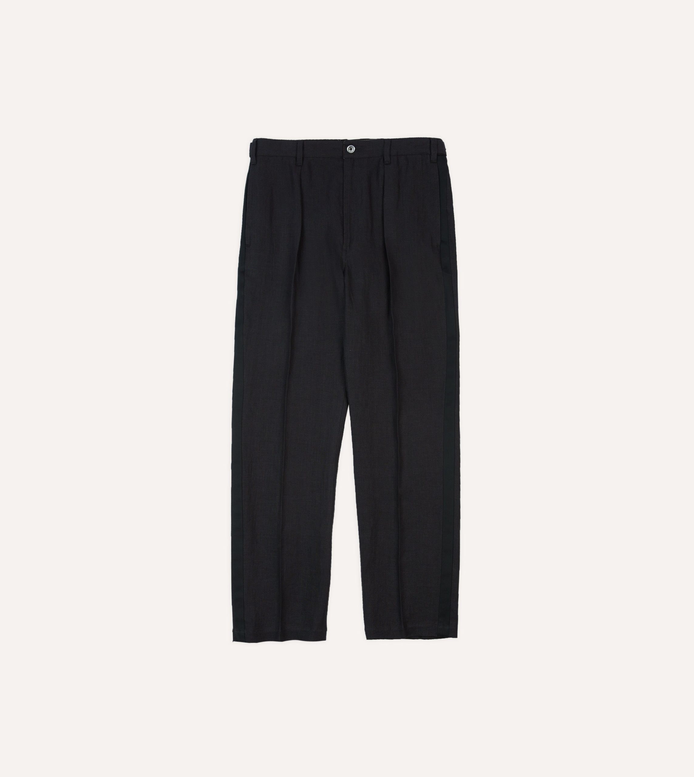 Black Linen Games Dinner Trousers - Image 3