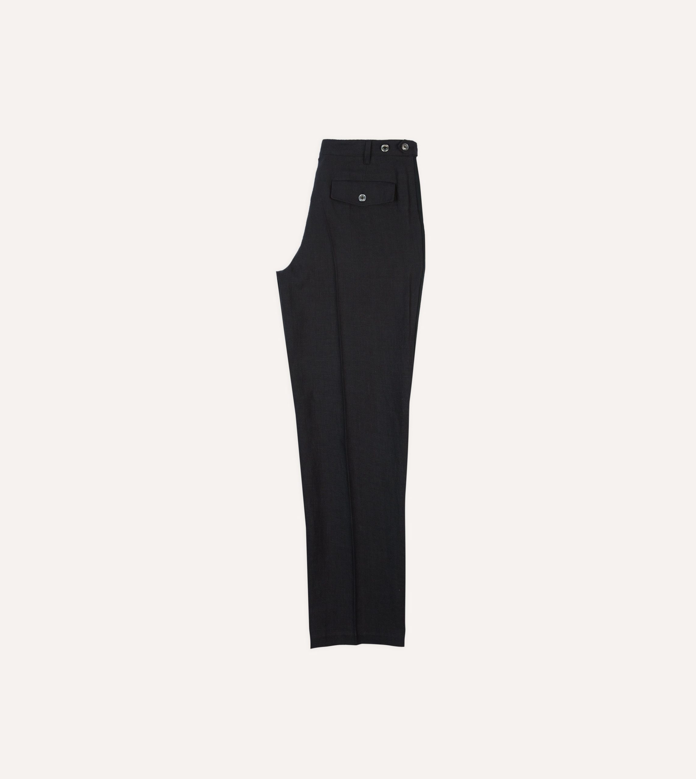 Black Linen Games Dinner Trousers - Image 6