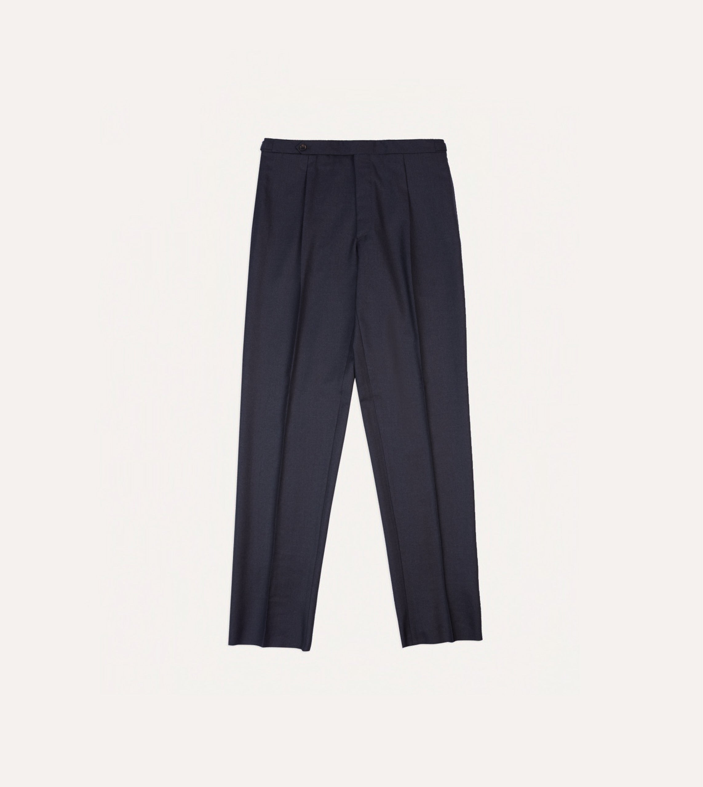 Grey Worsted Wool Single Pleat Trouser - Image 3