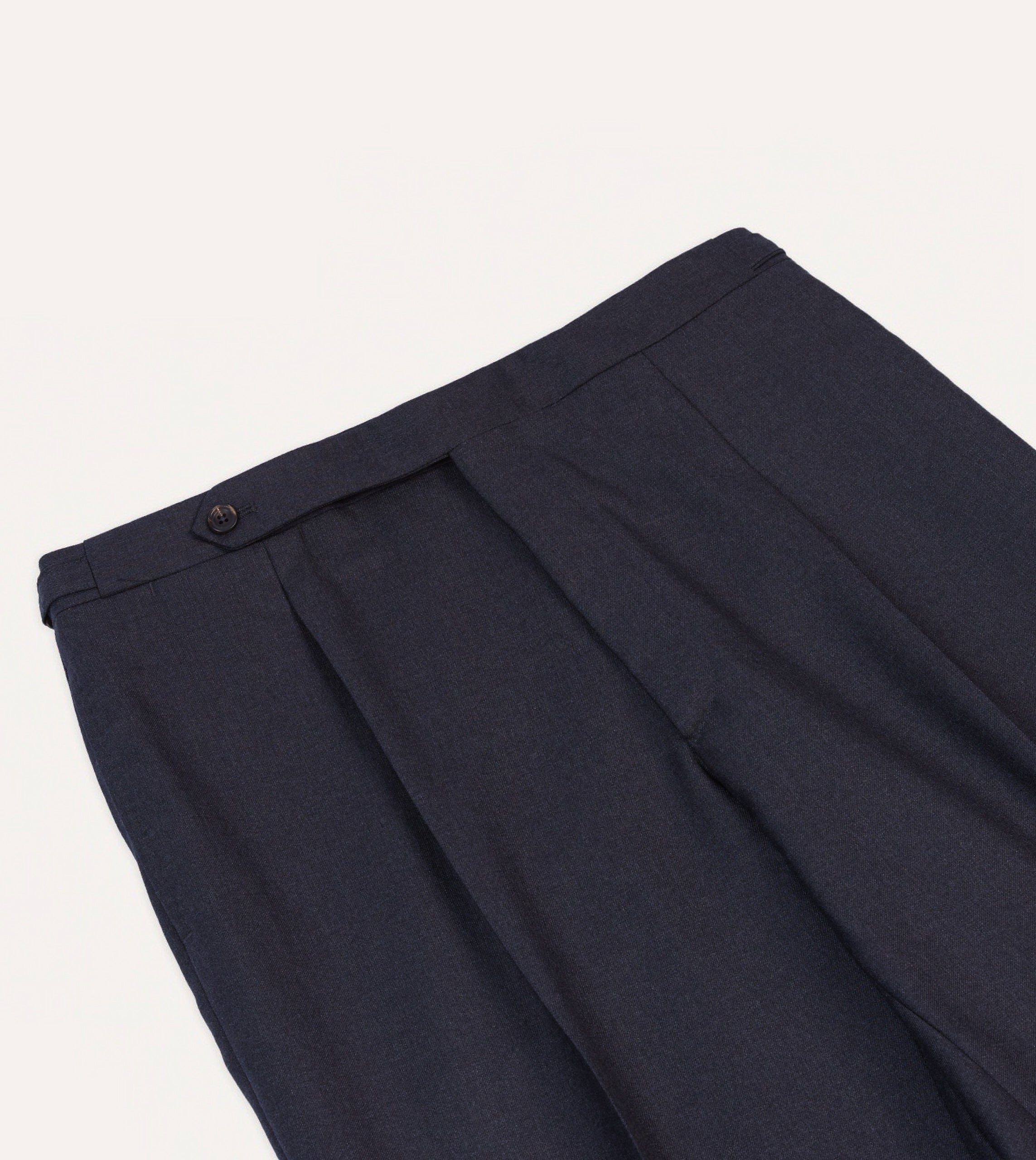 Grey Worsted Wool Single Pleat Trouser - Image 4
