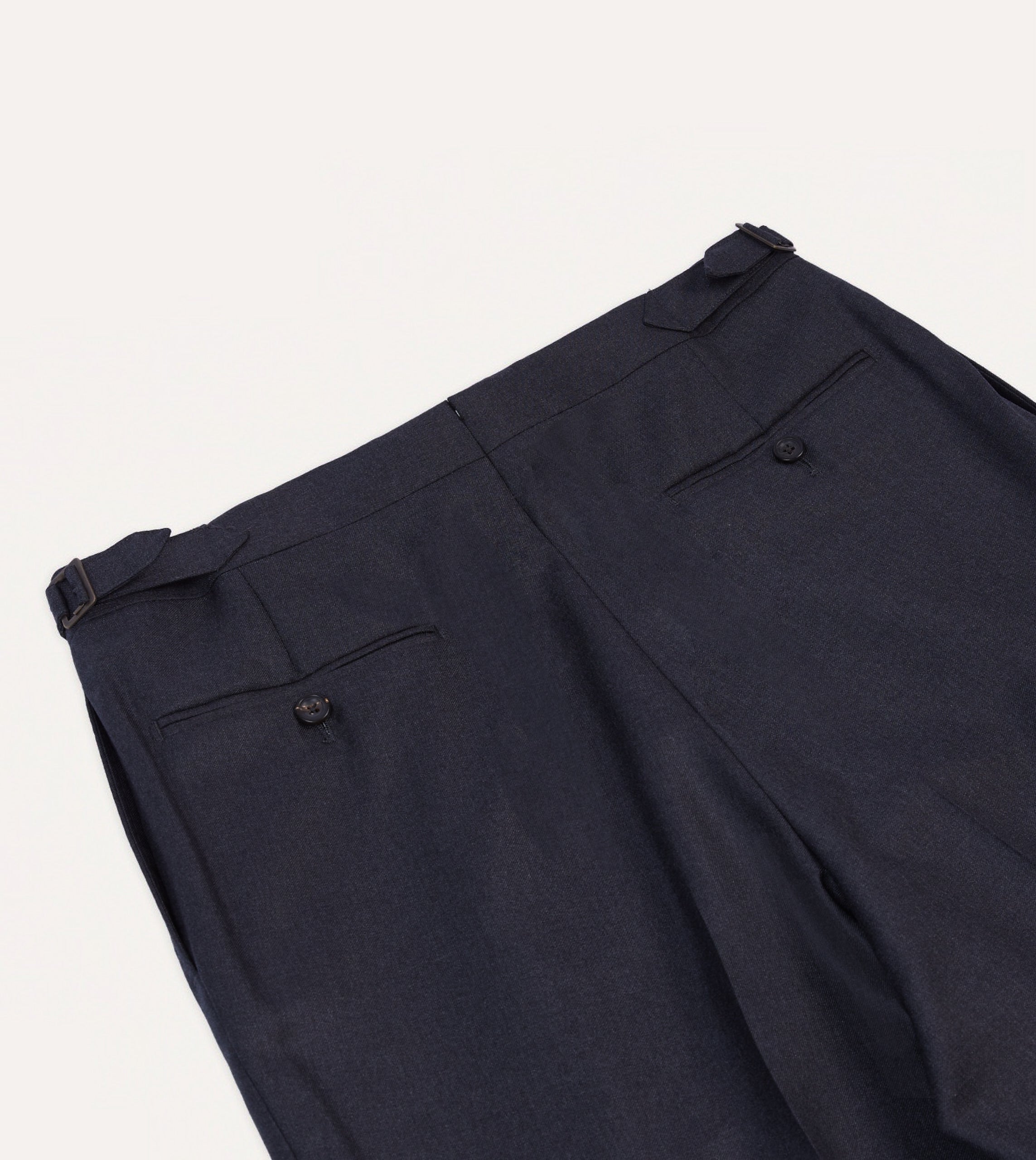 Grey Worsted Wool Single Pleat Trouser - Image 5