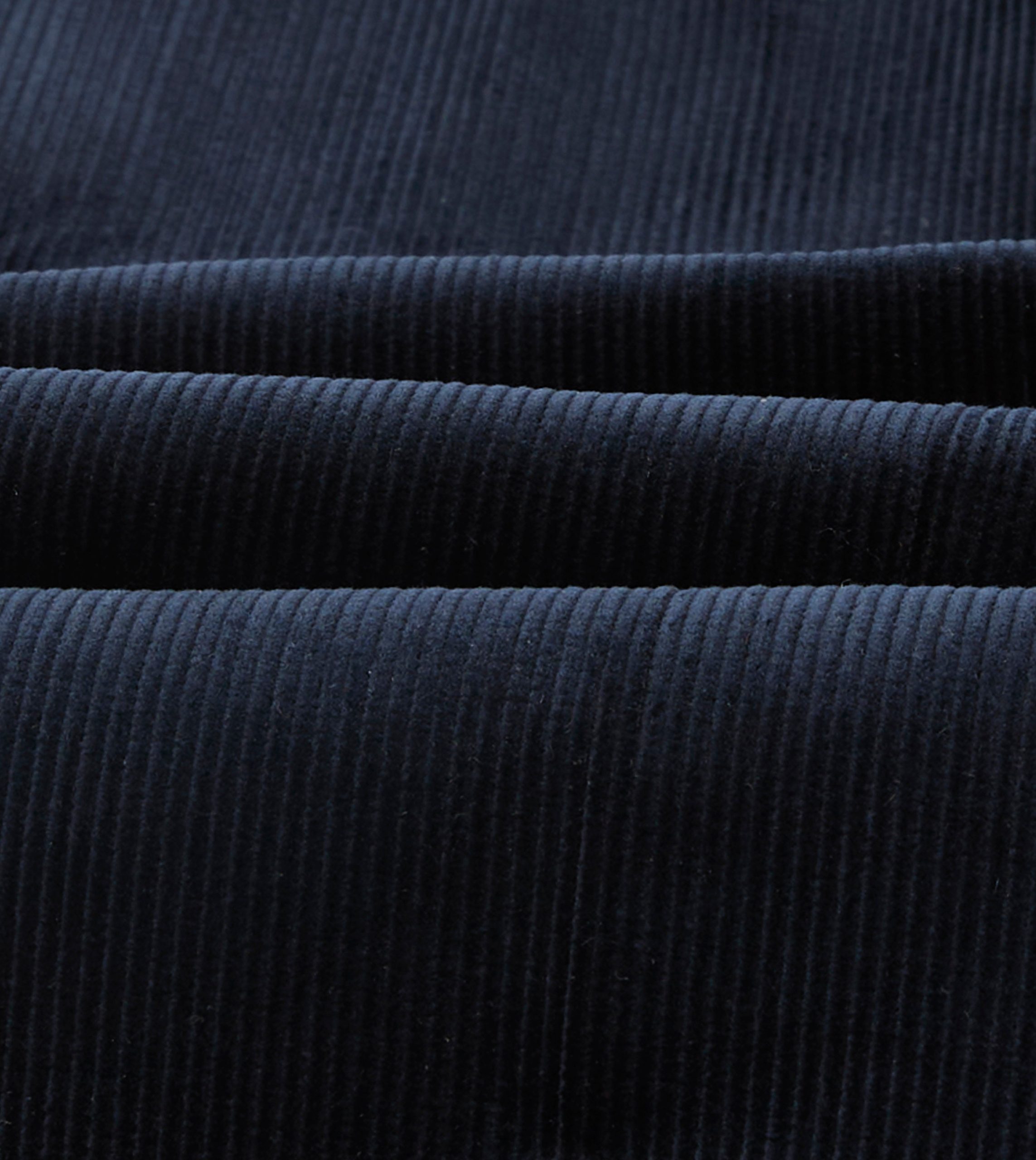 Navy Mid-Wale Corduroy Single Pleat Trouser - Image 2