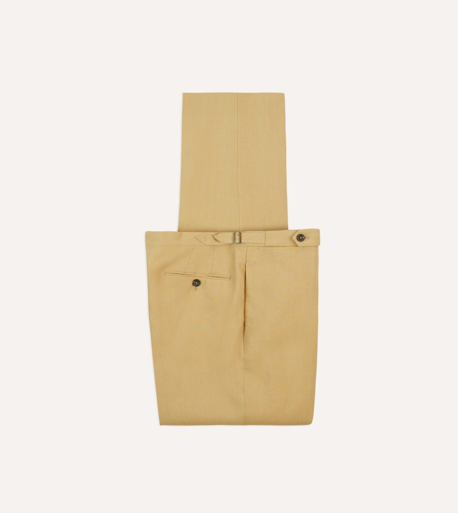 Sand Irish Linen Single Pleat Trouser