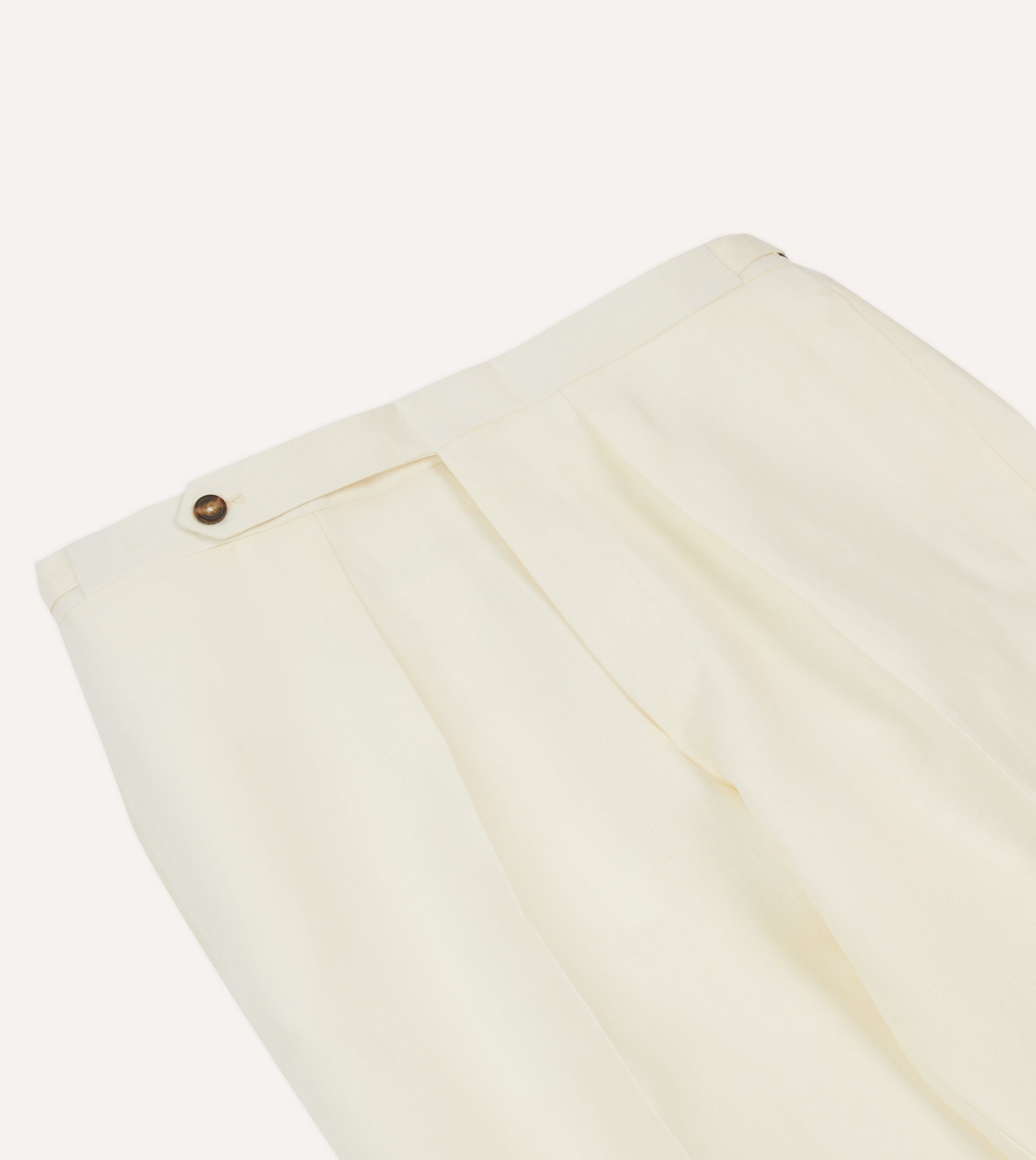 Ecru Irish Linen Single Pleat Trouser - Image 4