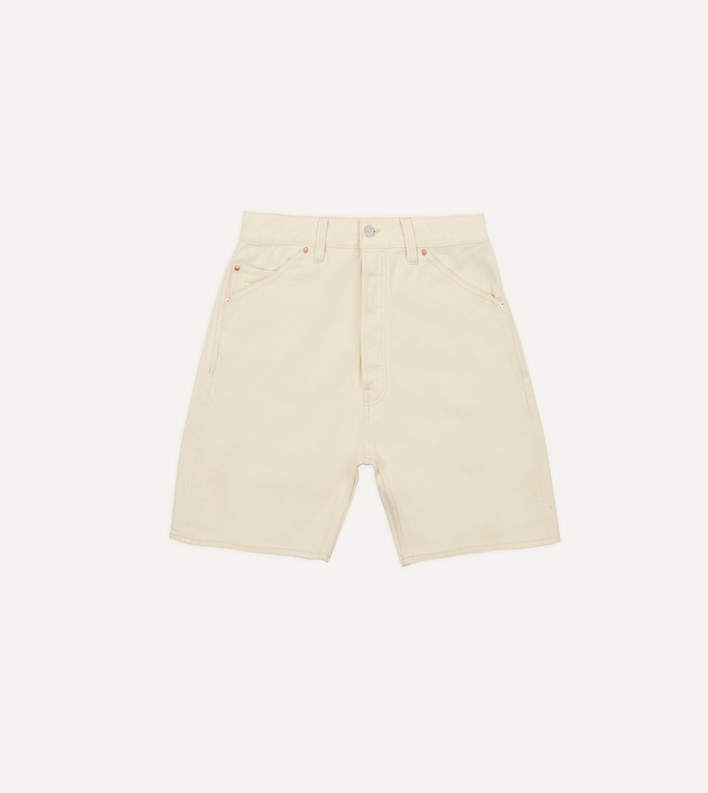 Ecru 12.7oz Selvedge Denim Five-Pocket Shorts