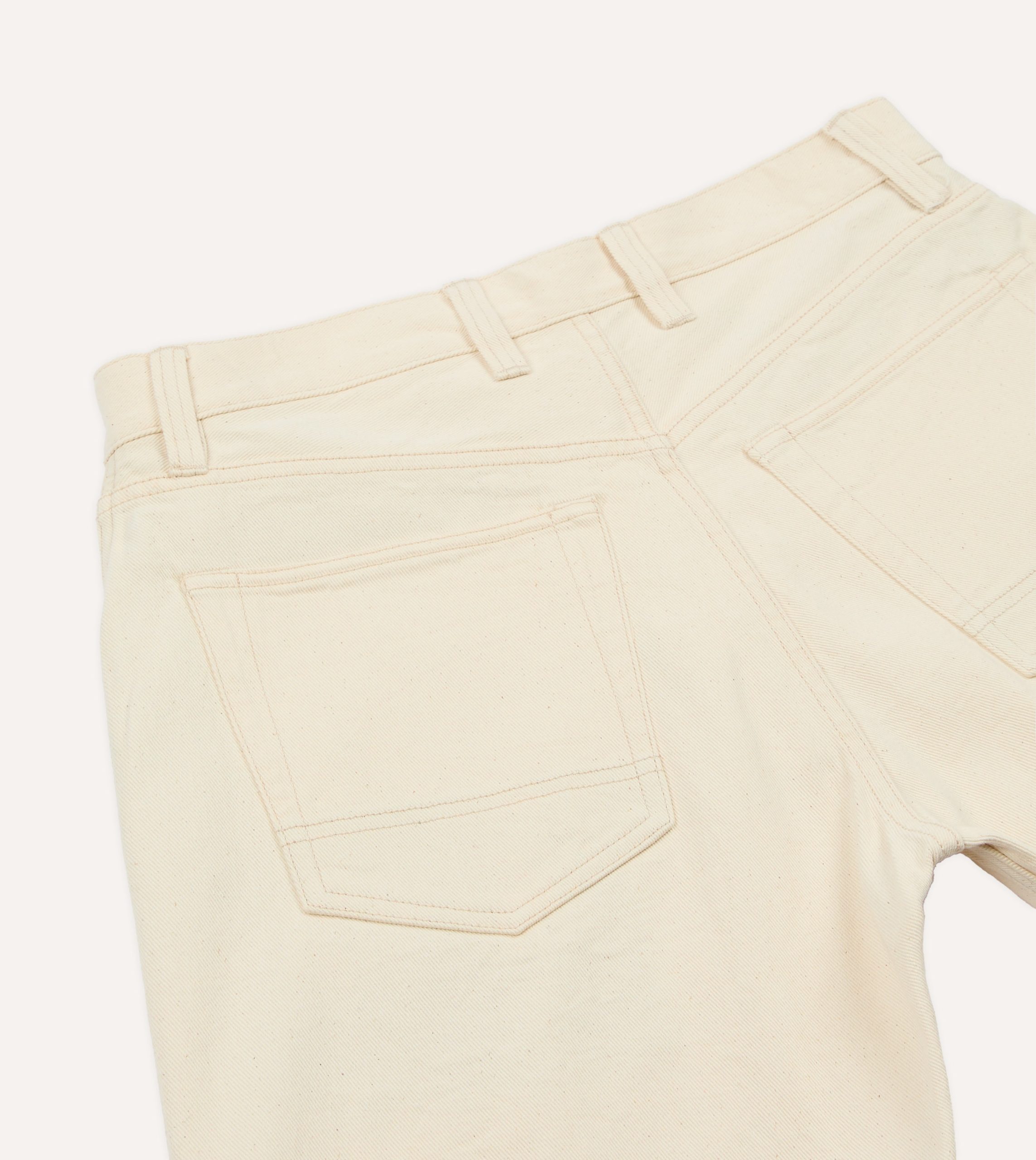 Ecru 12.7oz Selvedge Denim Five-Pocket Shorts - Image 4