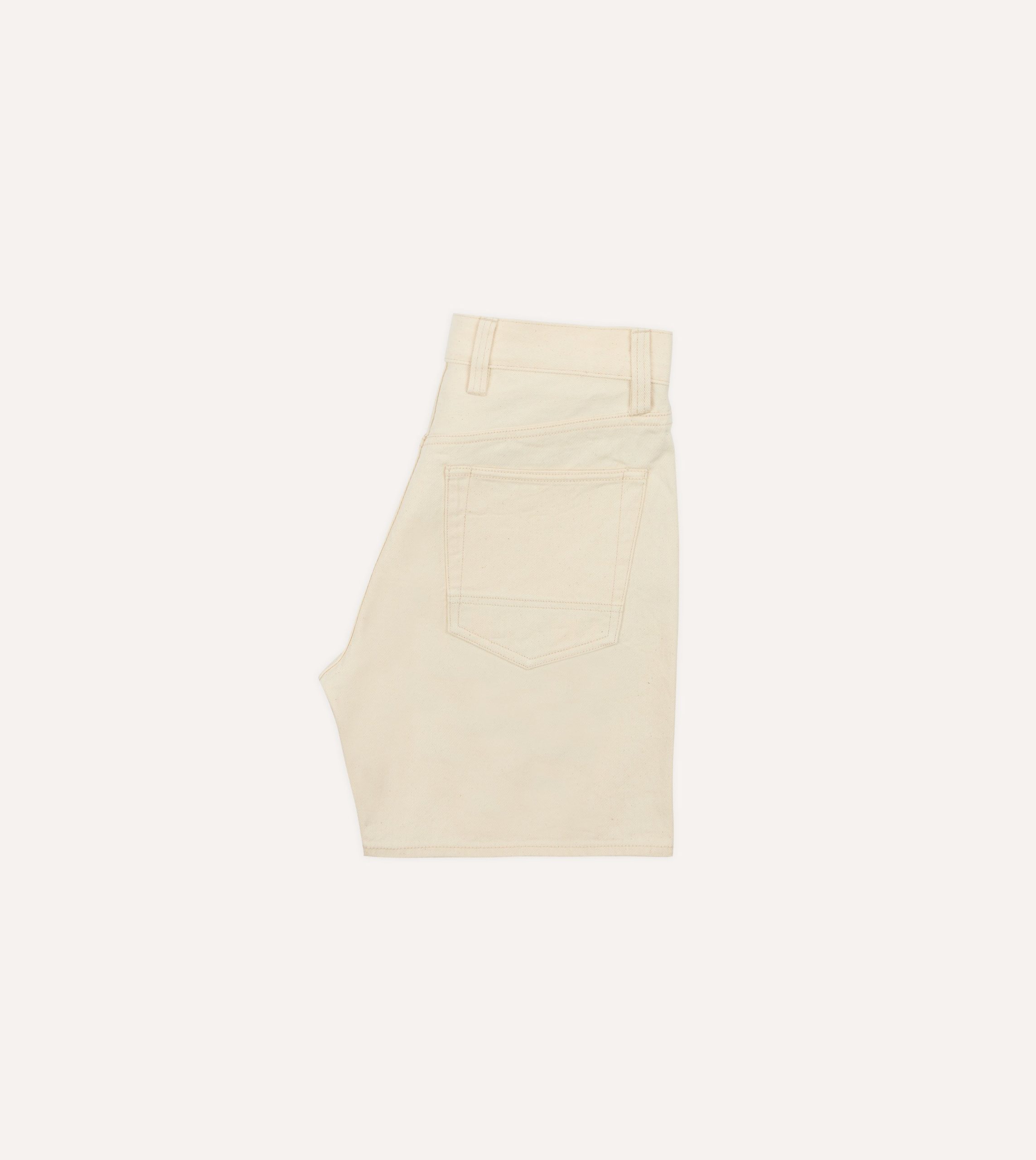 Ecru 12.7oz Selvedge Denim Five-Pocket Shorts - Image 5