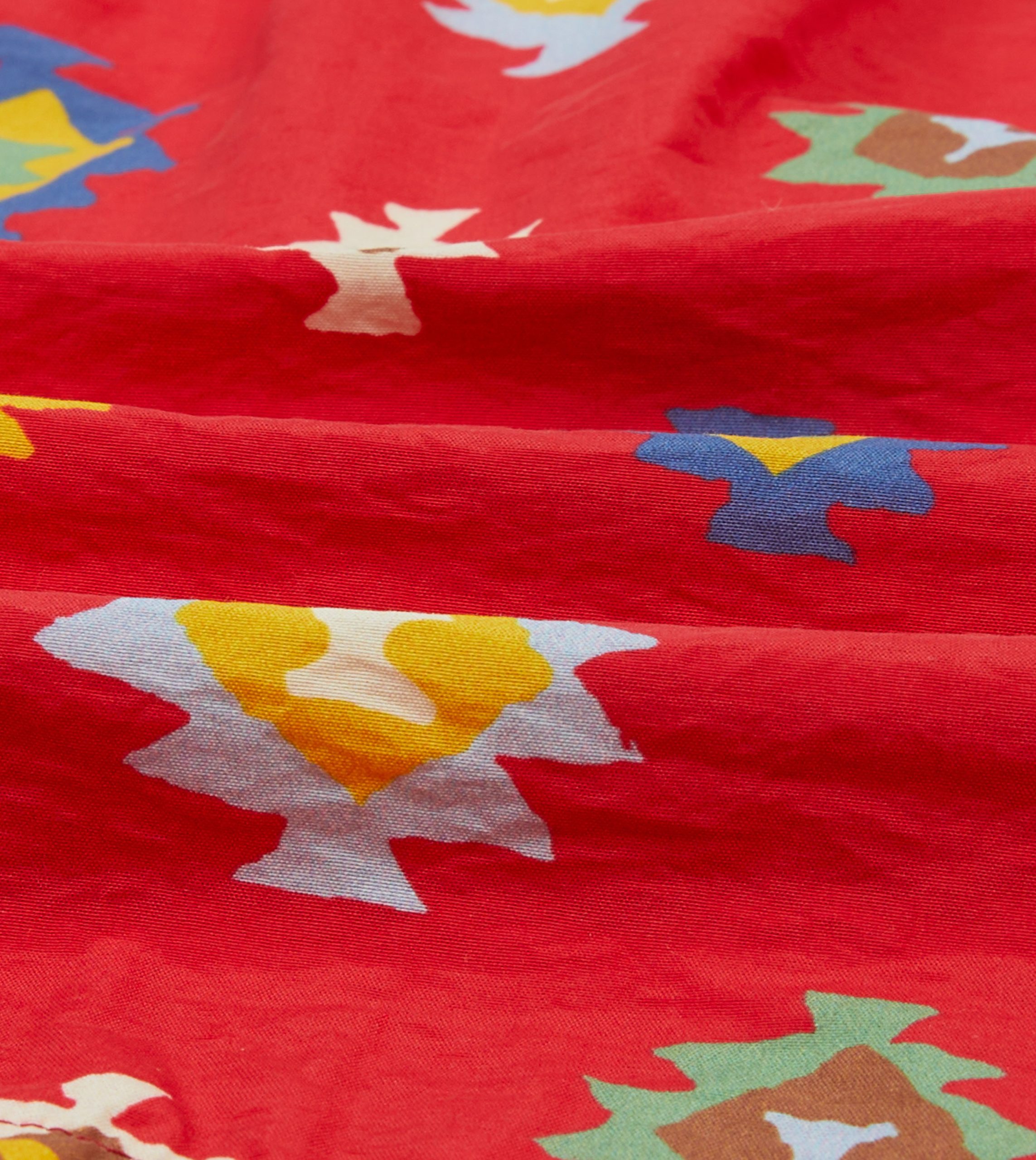 Red Kilim Print Nylon Drawstring Swim Shorts - Image 2