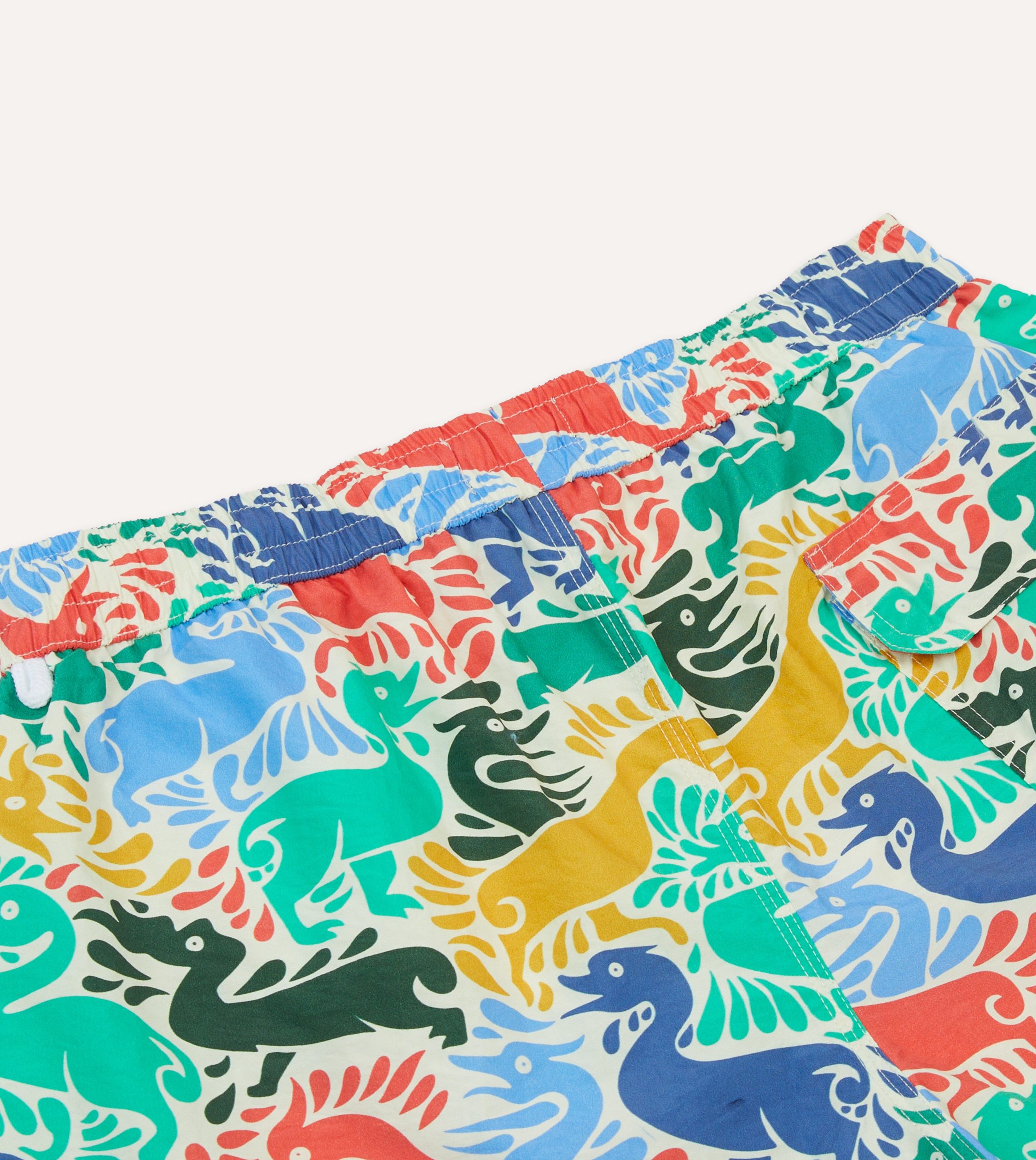 Ducks Print Nylon Drawstring Swim Shorts - Image 5