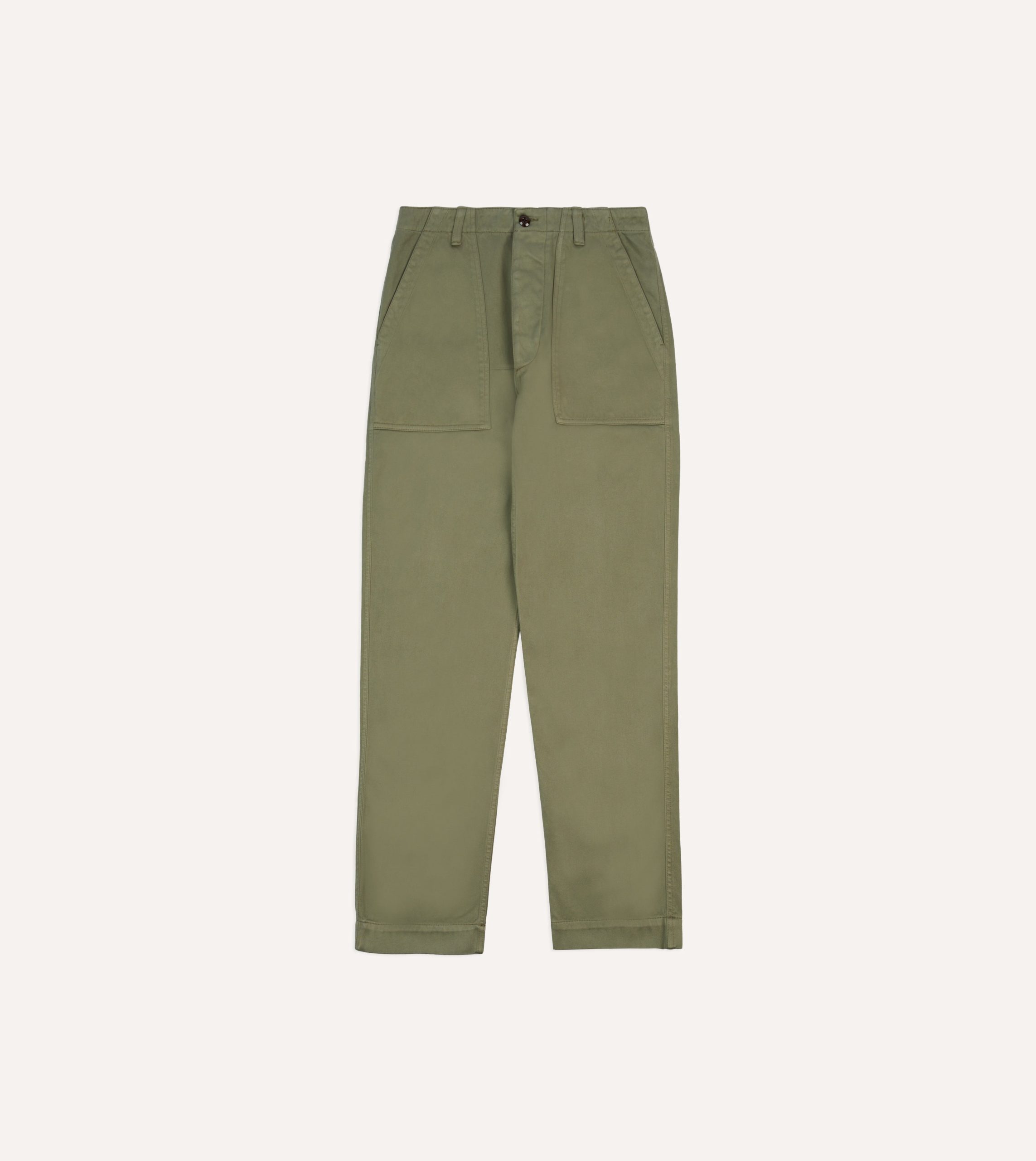 Light Olive Cotton Fatigue Trouser - Image 3