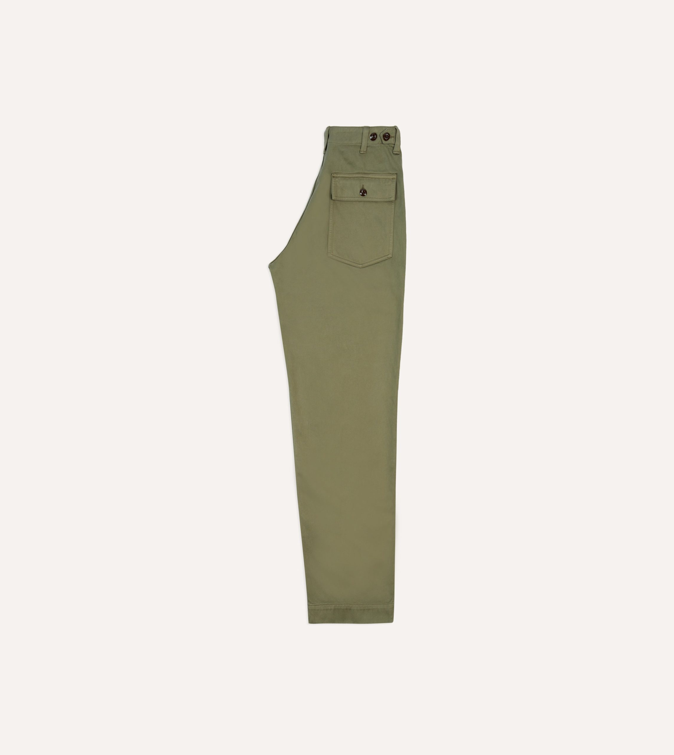 Light Olive Cotton Fatigue Trouser - Image 6