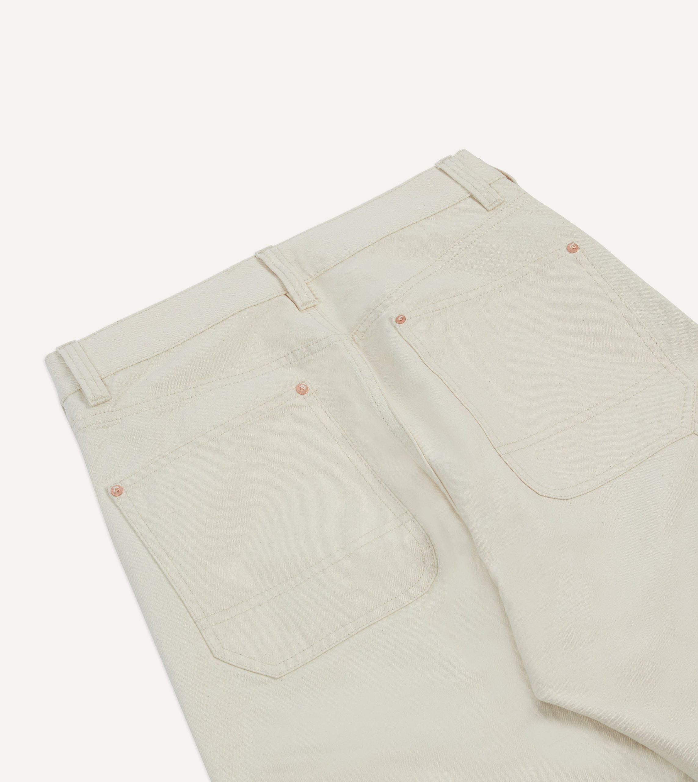 Ecru Cotton Canvas Carpenter Pant - Image 5