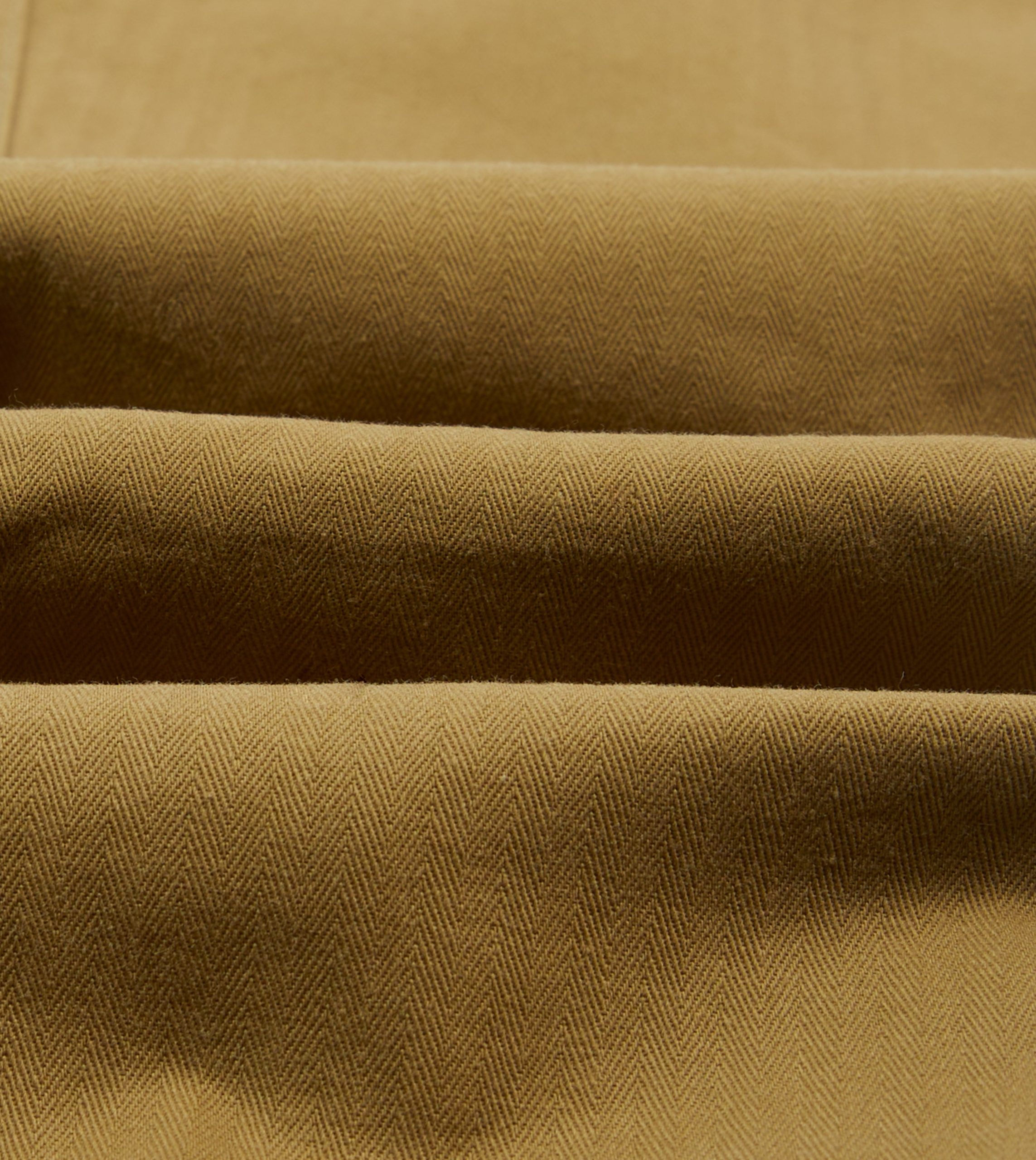 Khaki Herringbone Twill Cotton Drawstring Trousers - Image 2